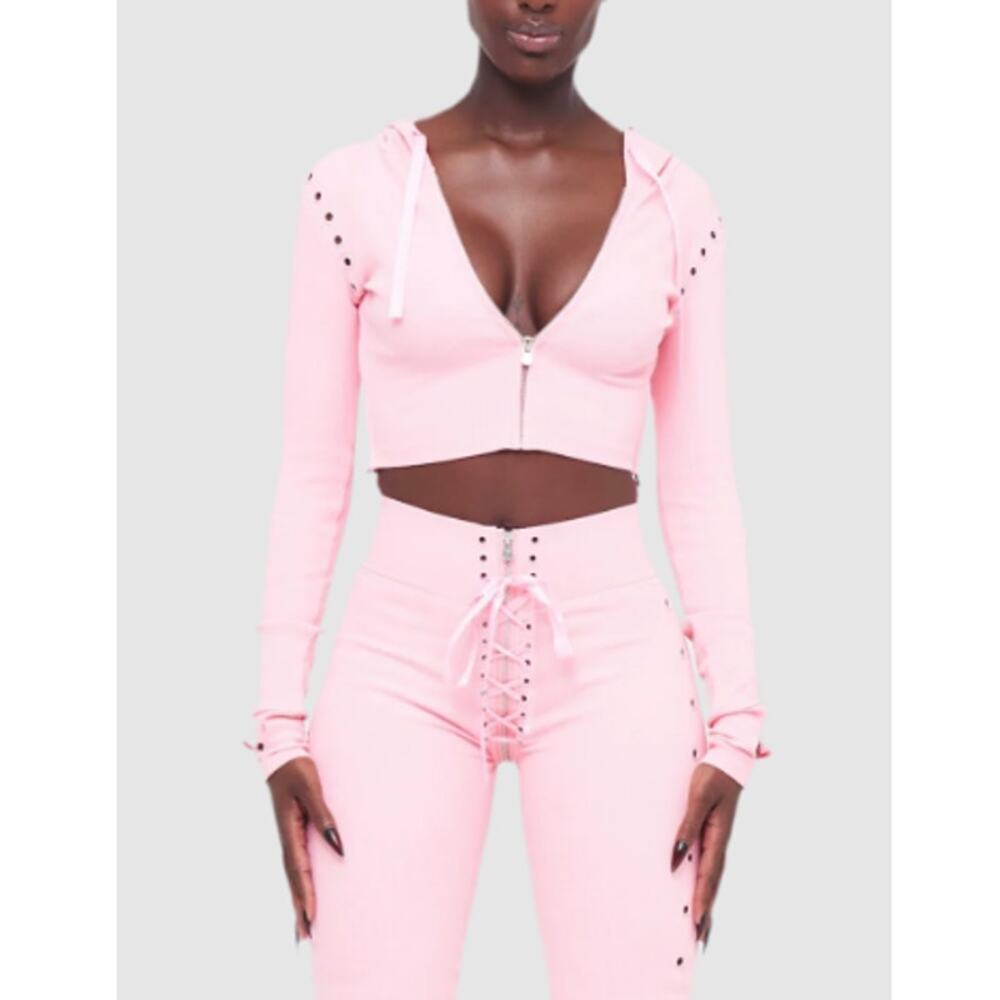 Tordrobes Blush Pink Eyelet Uzip Jacket Size S